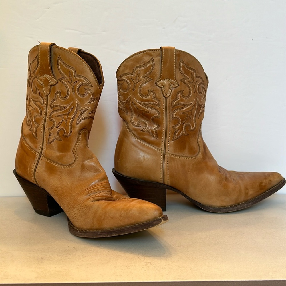 Crush Durango Leather Women’s Boots, size 8”, Western Tan Cowboy Boots size 9M